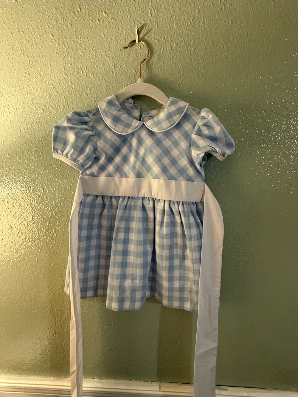 The Beaufort Bonnet Company Light Blue and White Gingham Dress